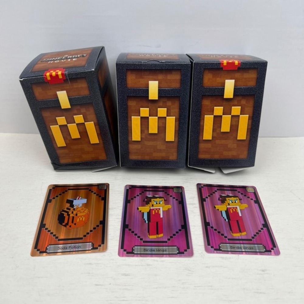 McDonalds Minecraft‎ Movie Mystery Box Cards Lot 3